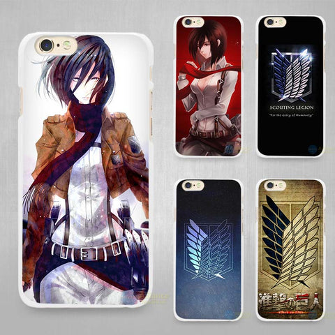 Attack On Titan Anime Hard White Cell Phone Case Cover for Apple iPhone 4 4s 5 5C SE 5s 6 6s 7 8 Plus X 1